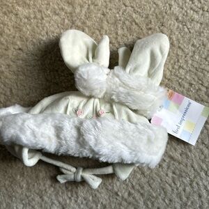 First Impressions white floral matching winter hat and gloves set NWT 12-24 mo